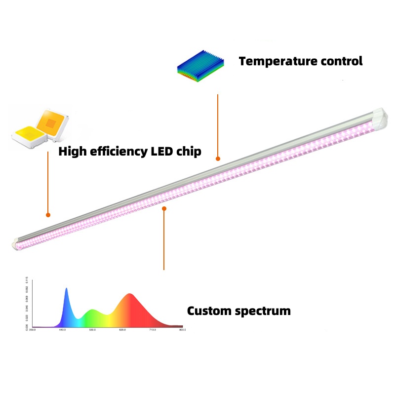 OEM ODM 15Watt T8 LED Grow Light Bar Ra80 160lm/W for Green House Garden Farm Horticulture Waterproof Bloom Application IP65