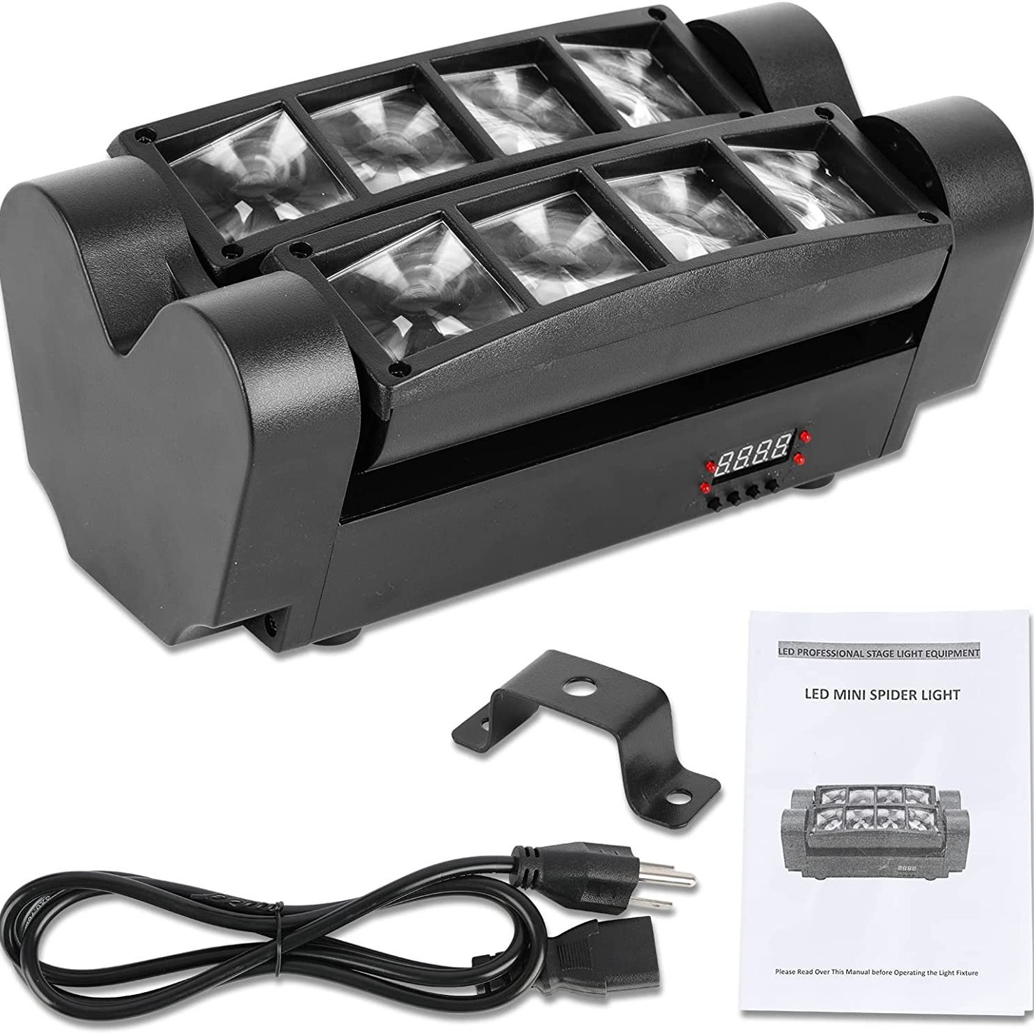 Mini 8*3W RGBW 4in1 Moving Head LED Spider Spotlight 40W with DMX512 Control Green &amp; Red IP33 Ra95 for DJ/Disco Lighting