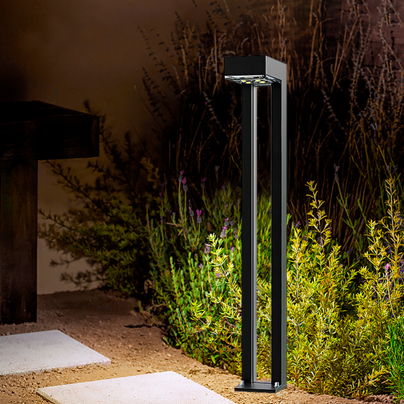 Dawn All-in-One Customized 300MM 600MM 800MM Solar LED Lawn Light Bollard IP65 for Gardens Hot Sale Aluminum Body