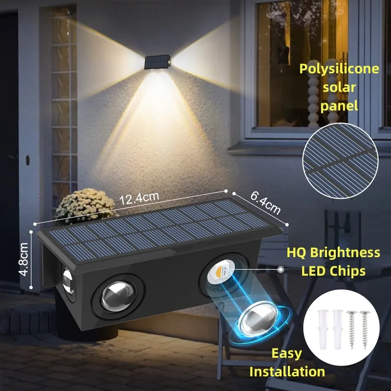Outdoor Solar Wall Lamp IP65 Waterproof Detail Image 1