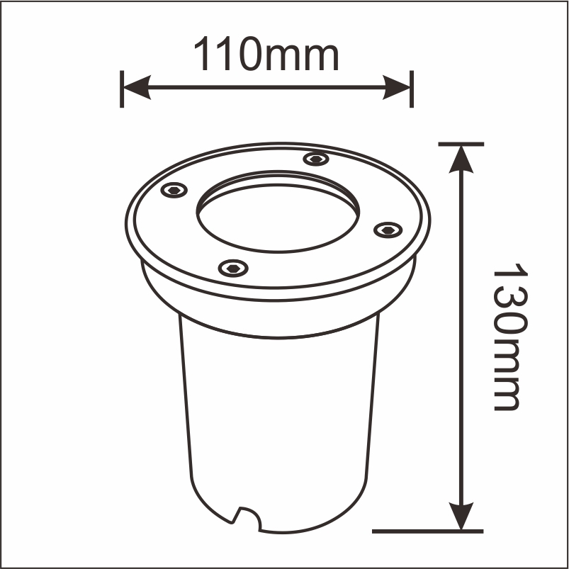 Round GU10 G5.3 MR16 IP67 Waterproof Stainless Steel Recessed Underground Inground Floor Buried Uplight Light