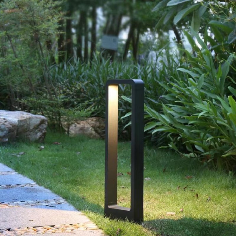 Modern IP65 Aluminum Outdoor Garden LED Lawn Bollard Light 30cm to 110V Warm White Waterproof 220V AC Power Supply