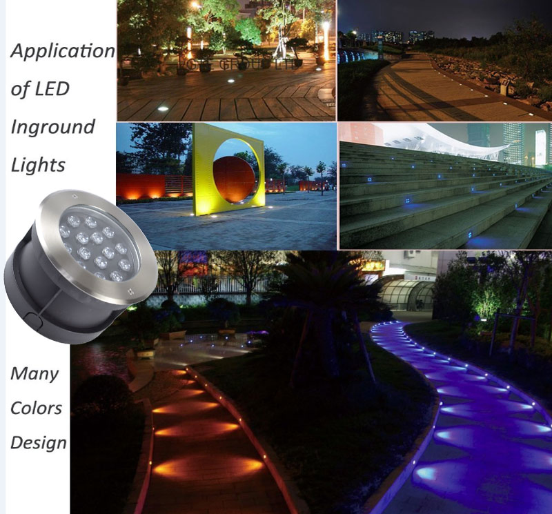 Hotook Premium Recessed LED Underground Lights WiFi APP Control Stainless Steel 15W RGB LED Inground Lights