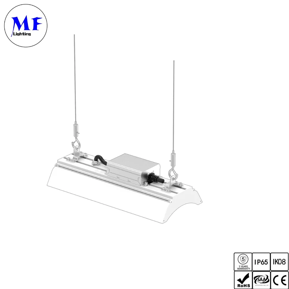 IP65 IP66 Waterproof 50W Linear Ceiling LED High Bay Light with Aluminum Housing for Factory Restaurant Supermarket Shopping Mall and School