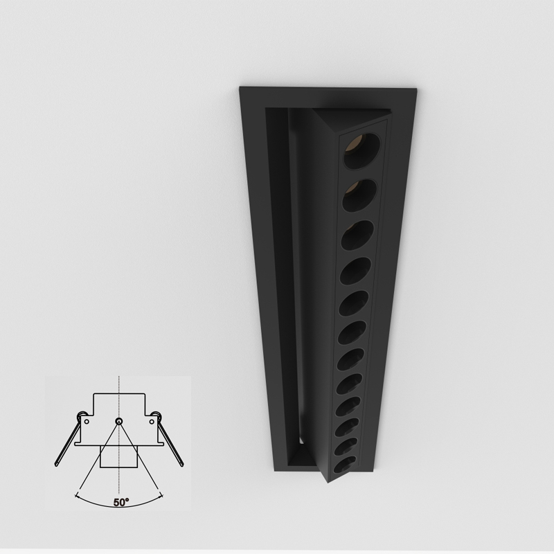 China Customized Wholesale UGR<12 Anti-glare 20W Linear Recessed 12 Beads LED Spotlight Downlight for Commercial Lighting
