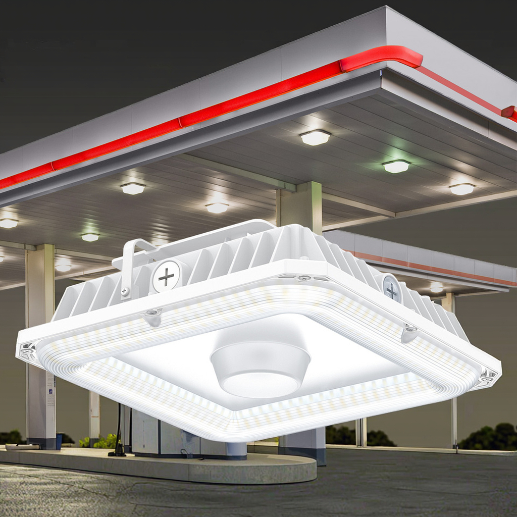 LED Canopy Parking Lot Light 100W 5000K IP65 Petrol Station Aluminium Garage Warehouse Landscape Office 5-Year Warranty