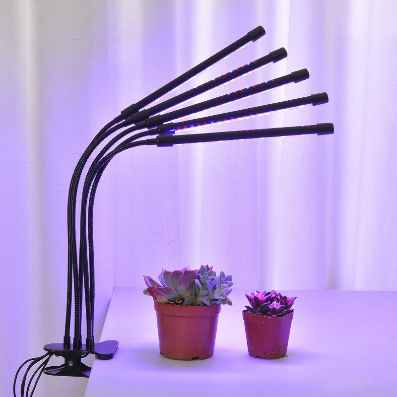 Joystar LED Full Spectrum Plant Growth Light Four-Head Indoor Grow Lights Succulent Herb Seedling Clip Timing Light
