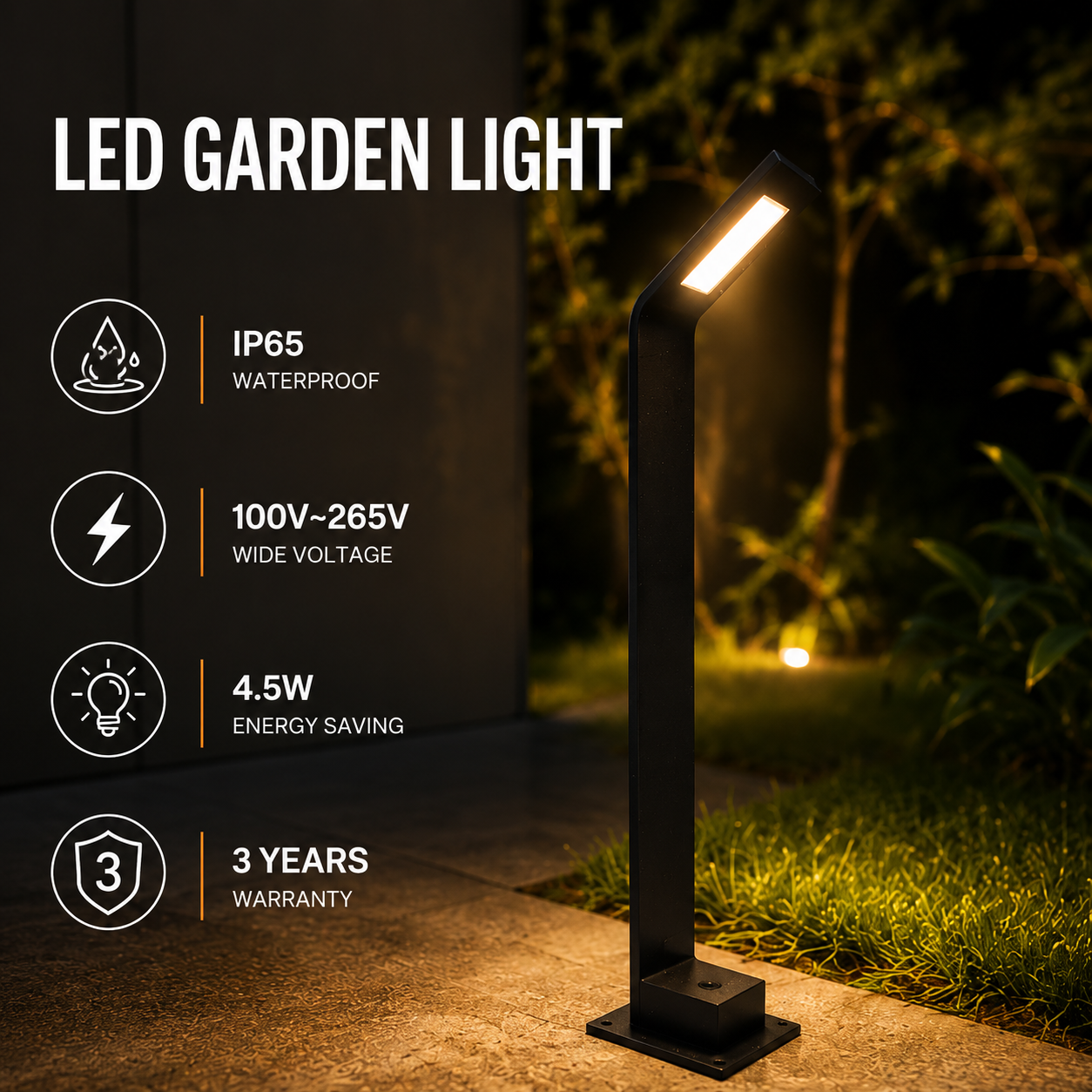 LED Garden Light Outdoor Waterproof IP65 Aluminum Lawn Lamp 4.5W Modern Bollard Pathway Light 100V-265V OEM ODM Support