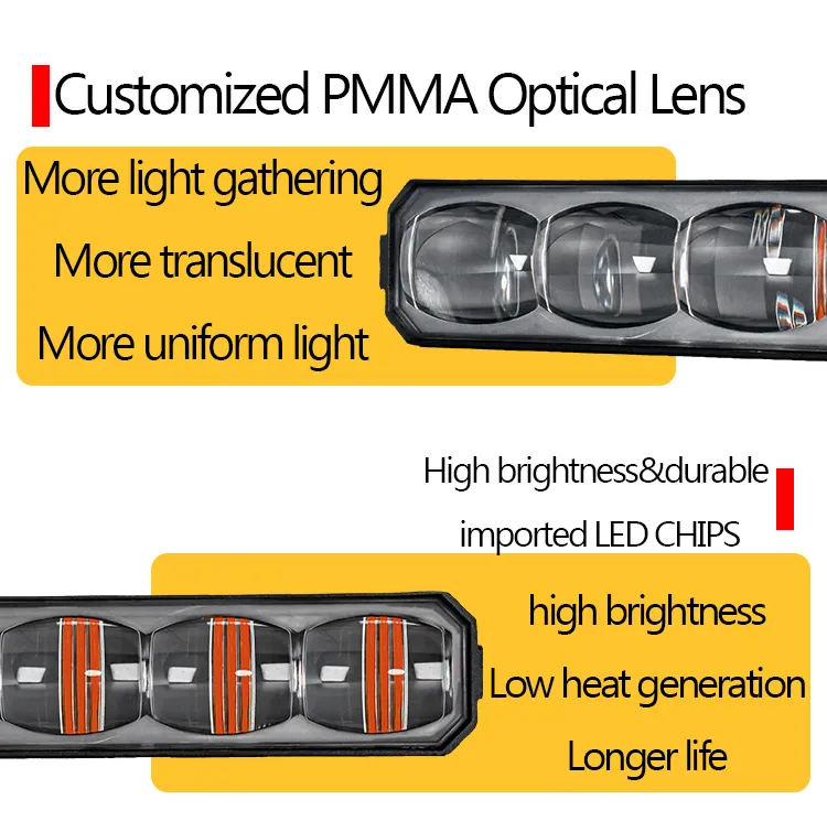 36W LED Crane Overhead Linear Warning Light Red Zone Light