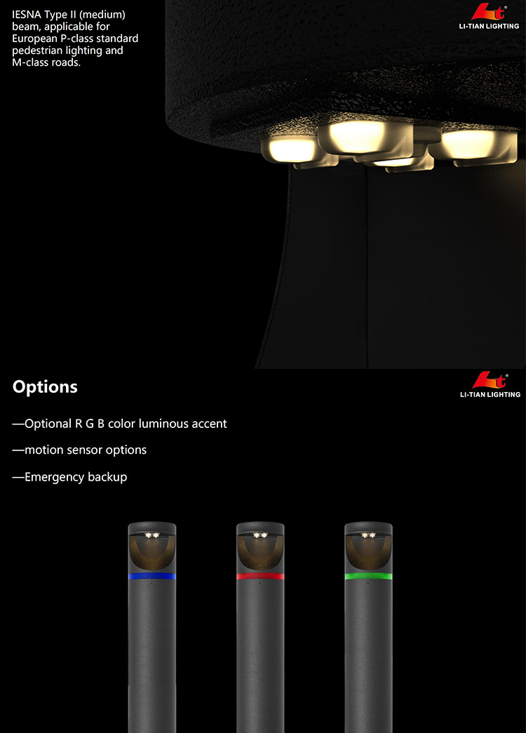 LED 12W IP65 Waterproof Post Bollard Light Modern Landscape Path Outside Backyard Lawn Garden Outdoor Lamp Garden Pole