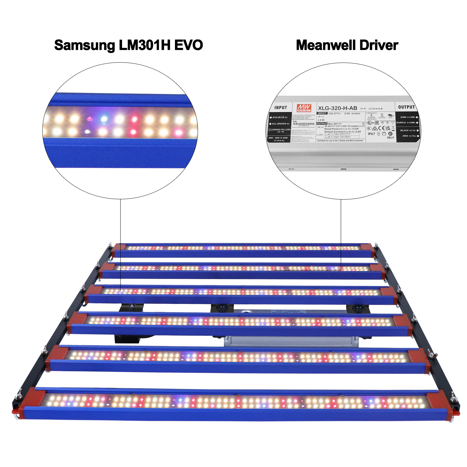 EU Stock High PPE Full Spectrum Far Red UV Led Grow Light Dimmable LM301H EVO 320w Grow Light For Plant Grow
