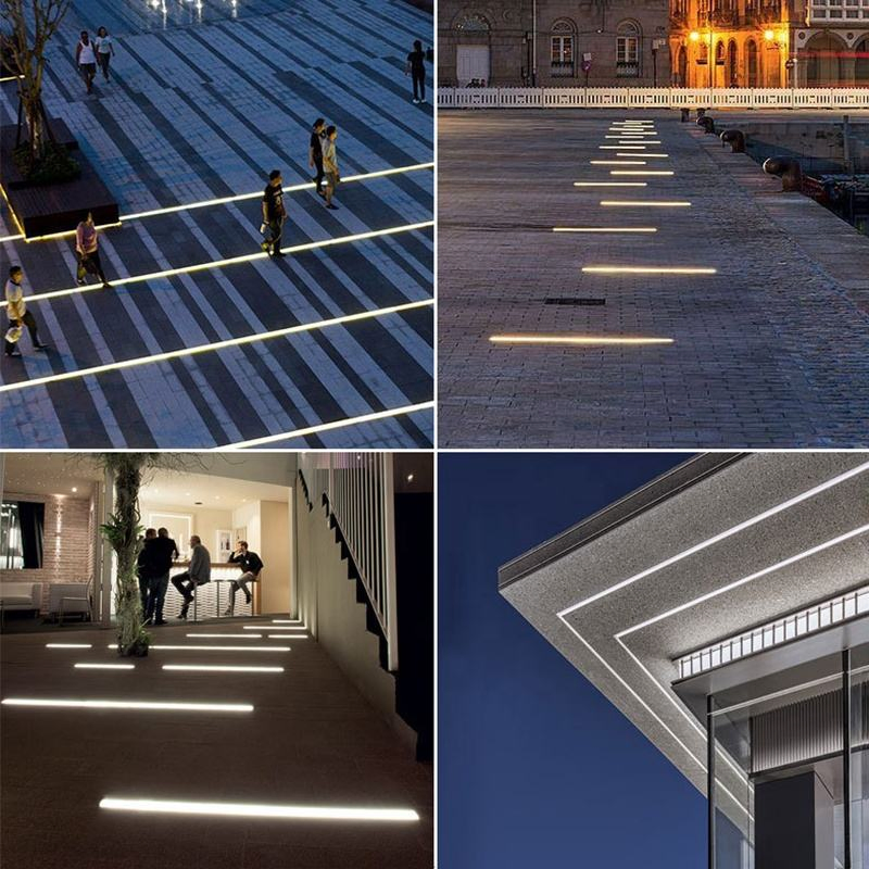Warm White RGBW LED Linear Inground Brick Lights Stage Floor Tile Underground Lights for Square Garden Lighting