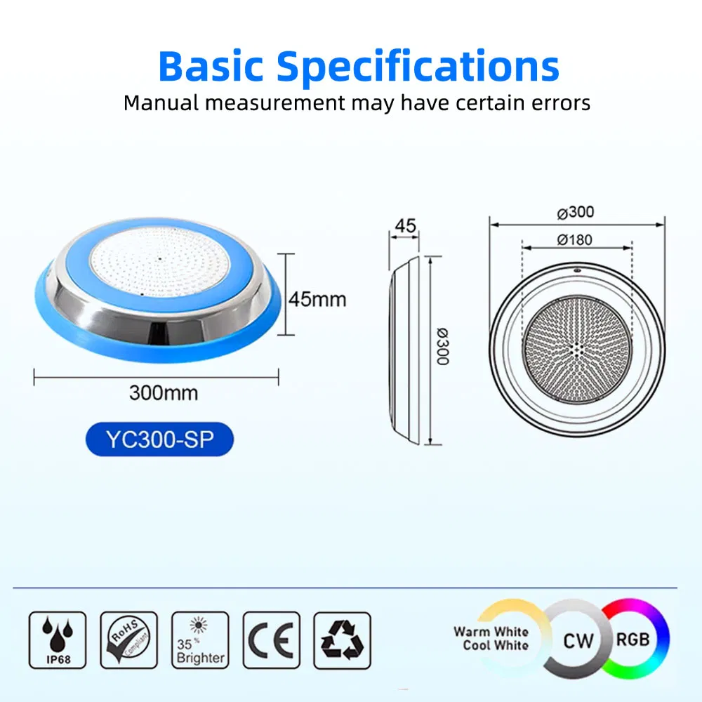 12V IP68 Waterproof RGB LED Pool Light, Energy-Efficient &amp; Durable Underwater Lighting Swimming Pool Light Underwater LED-Light