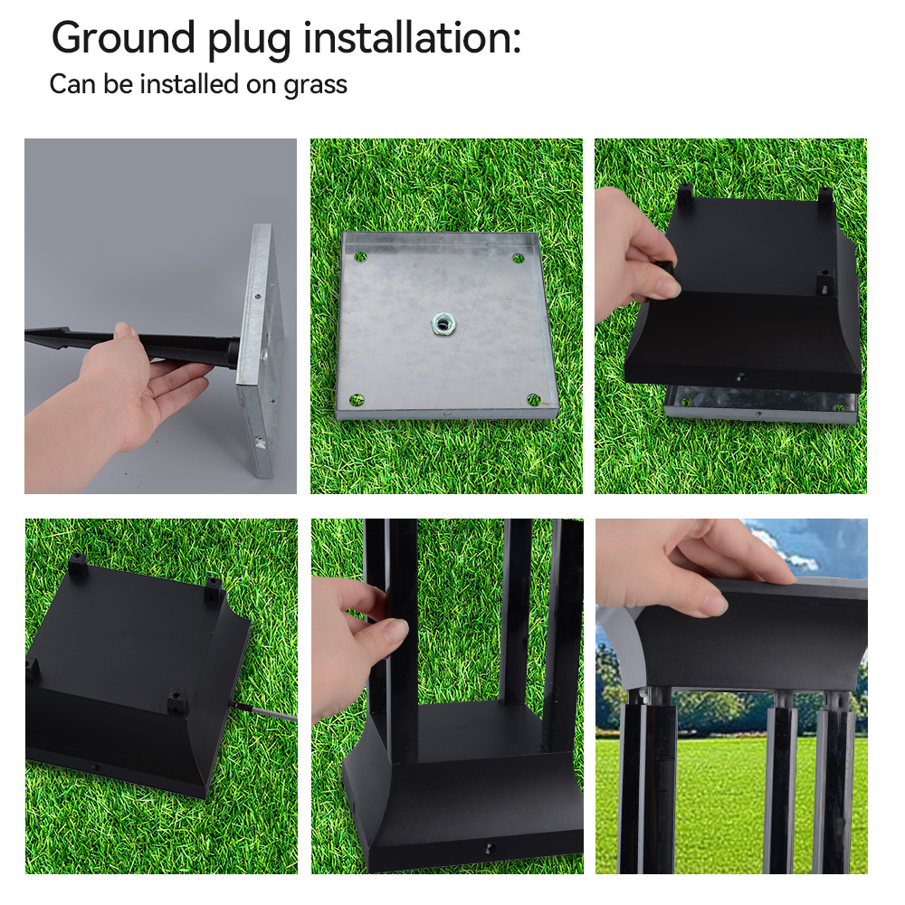 NEW Outdoor Solar Garden Lamp Bollard Yard Security Lawn Light Landscape Lighting Solar Pathway Lights Outdoor IP65 1W 3000K