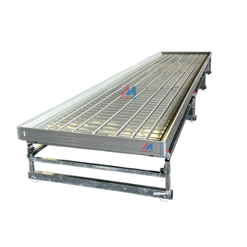 V-Track Hydroponic Rolling Benches Grow System With ABS Plastic Tray