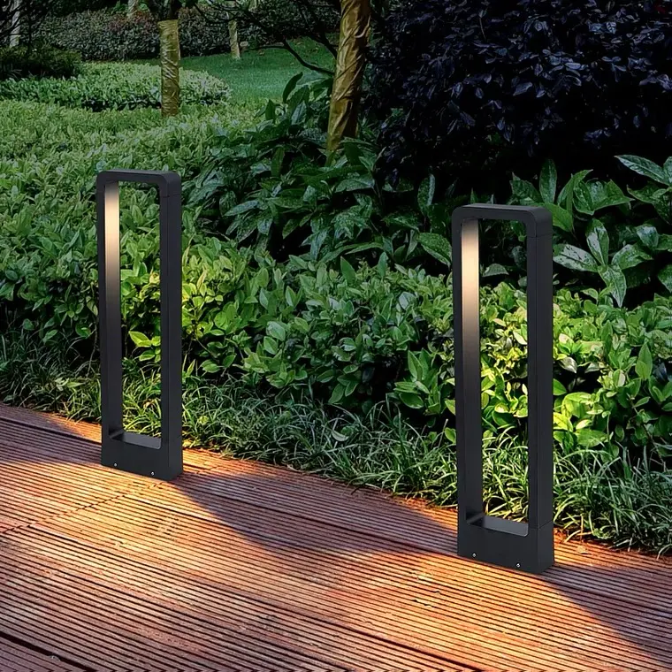 Modern IP65 Aluminum Outdoor Garden LED Lawn Bollard Light 30cm to 110V Warm White Waterproof 220V AC Power Supply