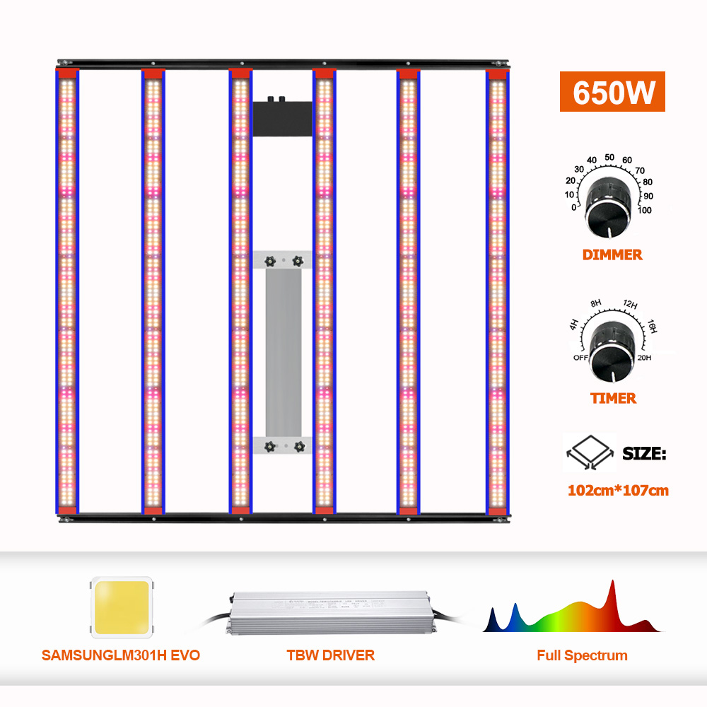 High Power 650W 1000W Sam-sung LM301H EVO Full Spectrum LED Grow Light For Commercial Growing