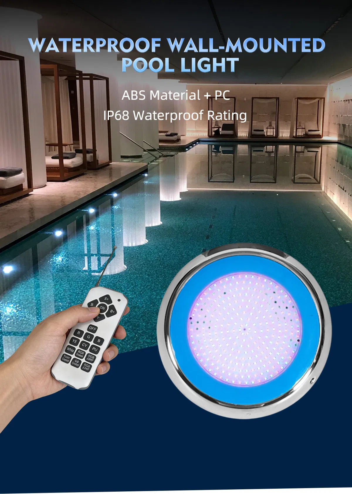 12V IP68 Waterproof RGB LED Pool Light, Energy-Efficient & Durable Underwater Lighting Swimming Pool Light Underwater LED-Light