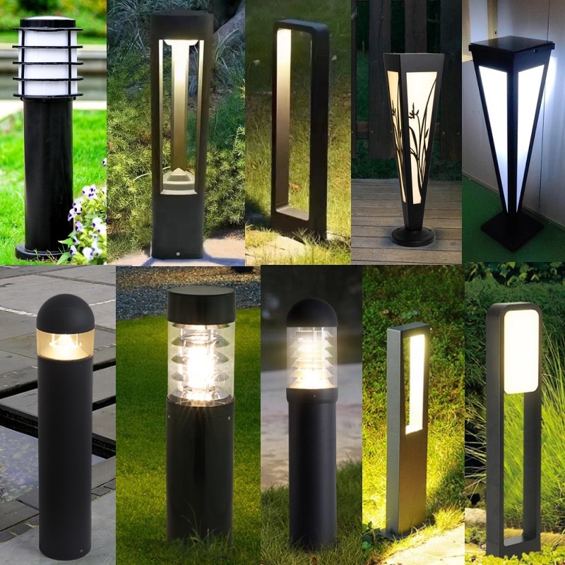 Outdoor Waterproof LED Bollard Garden Light Aluminum Material IP65 Rating for Courtyard Lawn Pathway Lighting