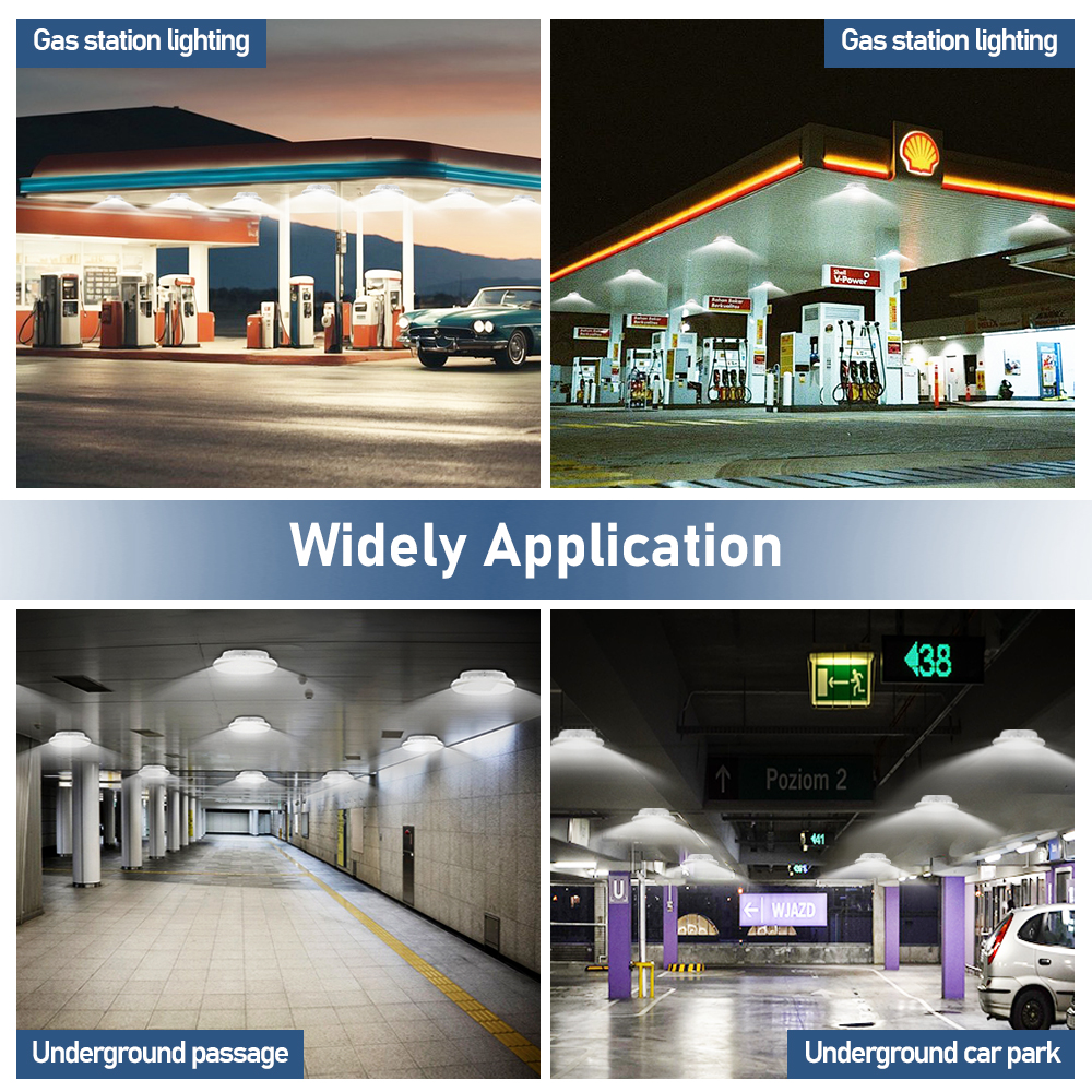 Wholesale New AC120-277V Round LED 100W Canopy Light Parking Garage Lights Garage Fixture Canopy Lighting for Warehouse Storage