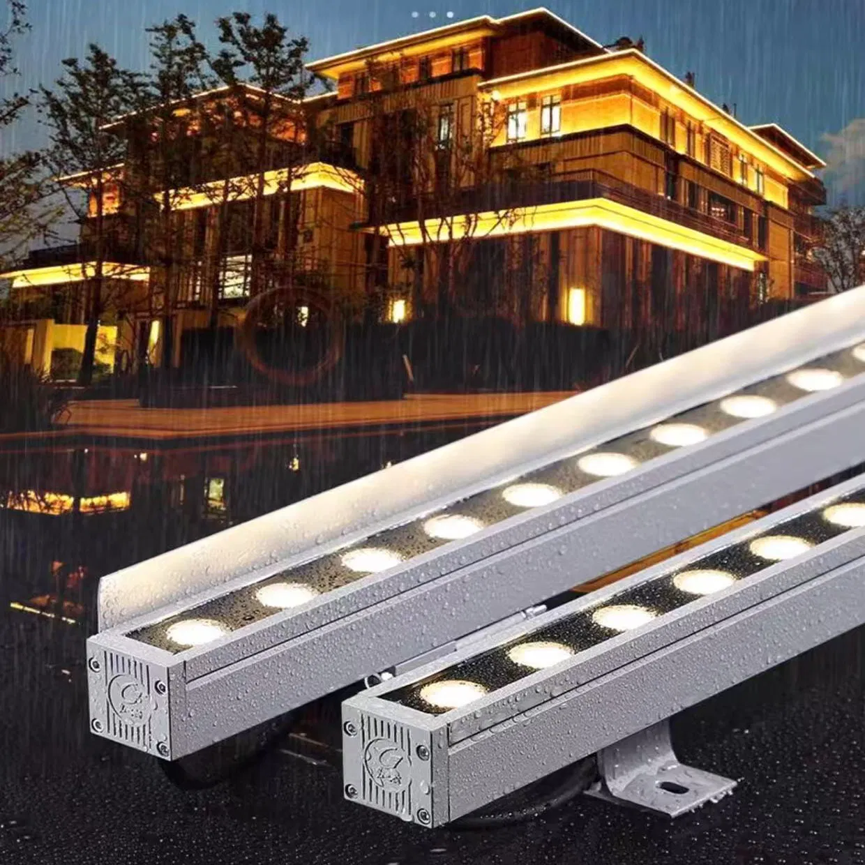 IP66 Waterproof 18W/24W/36W Aluminum LED Wall Washer Light Linear Bar for Building Facade Project