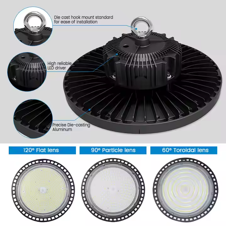 UFO 50W to 200W LED Canopy Light IP65 Rated Aluminum Lamp Body ROHS &amp; SAA Certified Warm White Flood Lights for Large Venues