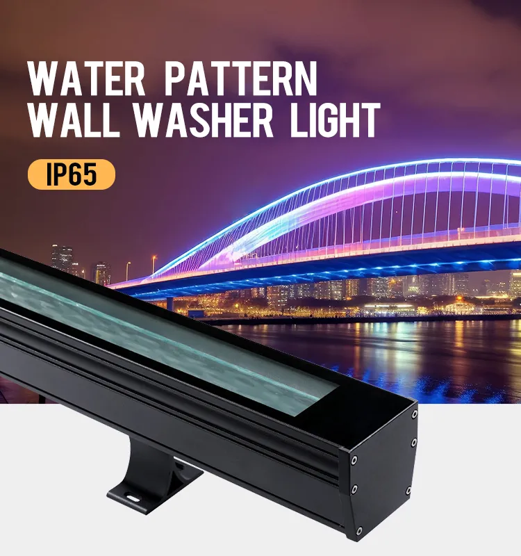 Outdoor Dynamic LED Water Wave Ripple Light Wall Washer RGBW 4 in 1 Water Pattern Building Landscape Light