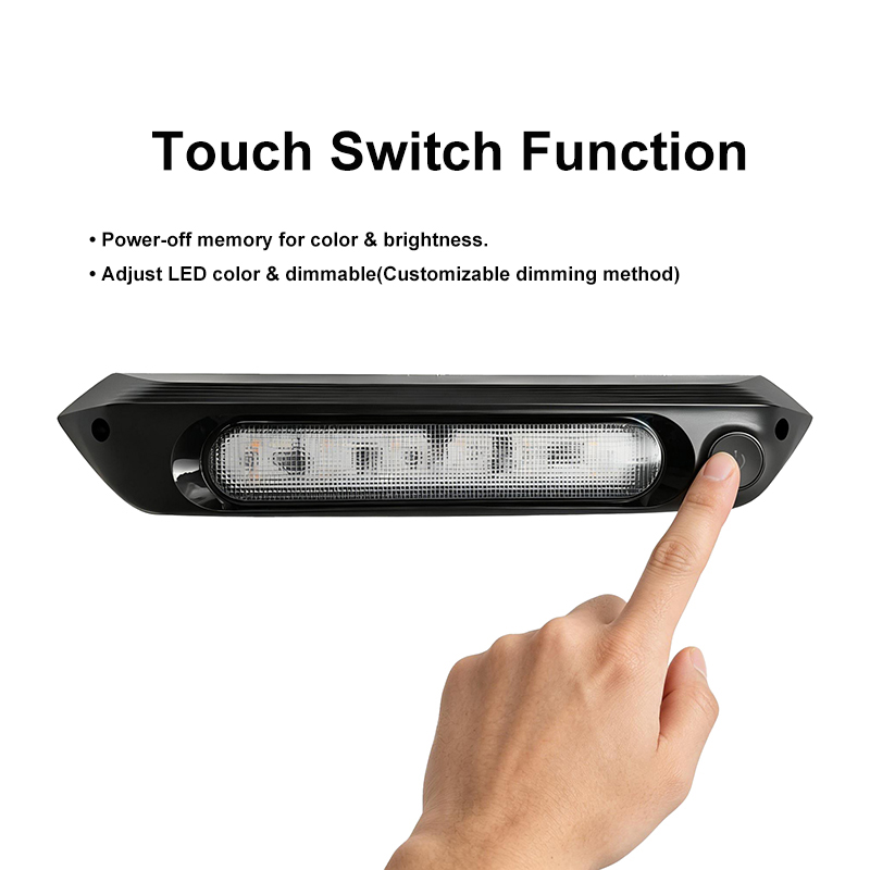 DC12-28V Dimmable RV LED Awning Porch Light, Touch Control Exterior Scene Light for Trailer Caravan Campervan Motorhome Canopy