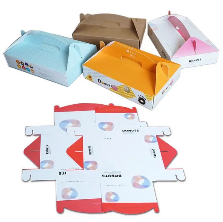 Cheap Easy Set-up Rectangular Cupcake Snack Bakery Cake Packaging Donuts Box for Muffins White Cookie Sweet Boxes With Window Supplier, Pricelist