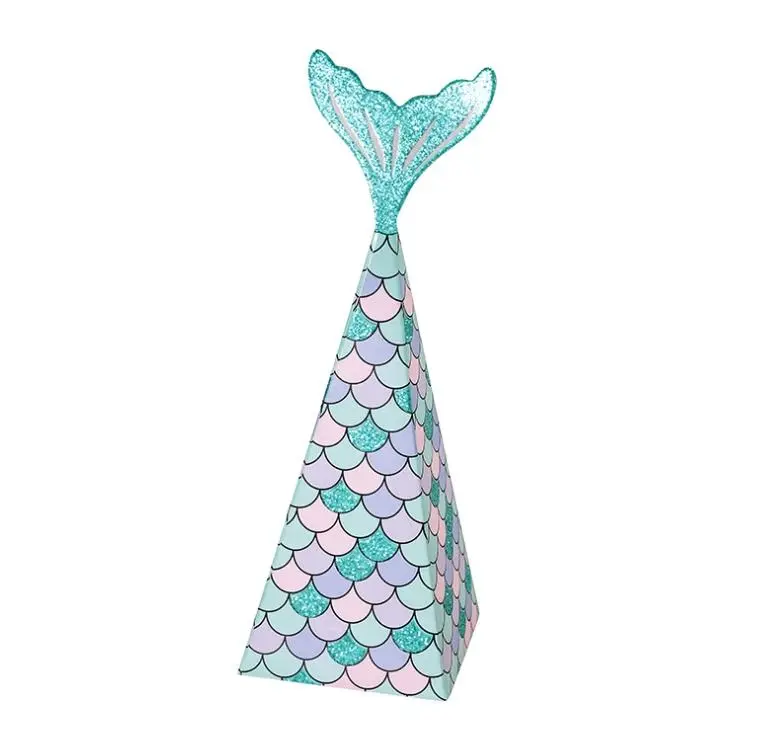 Wholesale Mermaid Gift Box from China Suppliers - Glitter Scale Design Birthday Party Favor Boxes from Factory