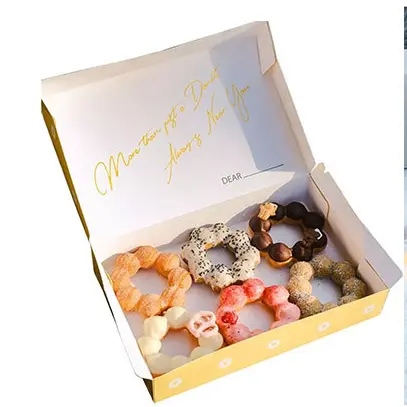 OEM Auto Popup Baking Box Cookies Pastry Bread Donut Box Dessert Muffin Packing Box Factory, Factories