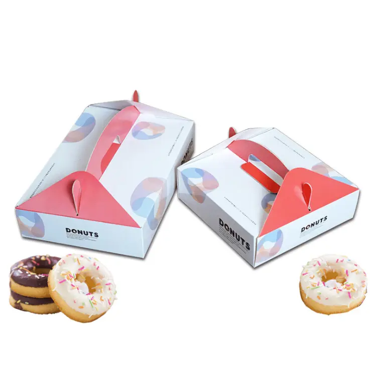 Cheap Easy Set-up Rectangular Cupcake Snack Bakery Cake Packaging Donuts Box for Muffins White Cookie Sweet Boxes With Window Supplier, Pricelist