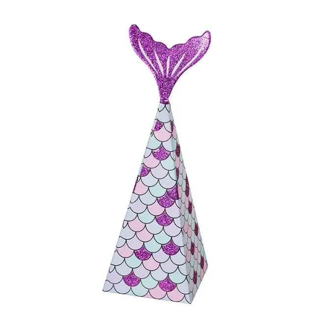 Wholesale Mermaid Gift Box from China Suppliers - Glitter Scale Design Birthday Party Favor Boxes from Factory