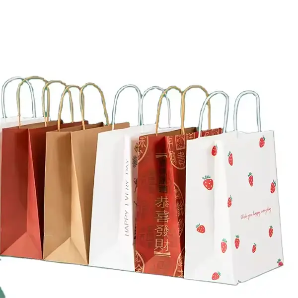 CE Certification Recyclable 250g Kraft Paper Bags with Handle - Custom OEM Design by China Factory Suppliers Manufacturer, Manufacturers