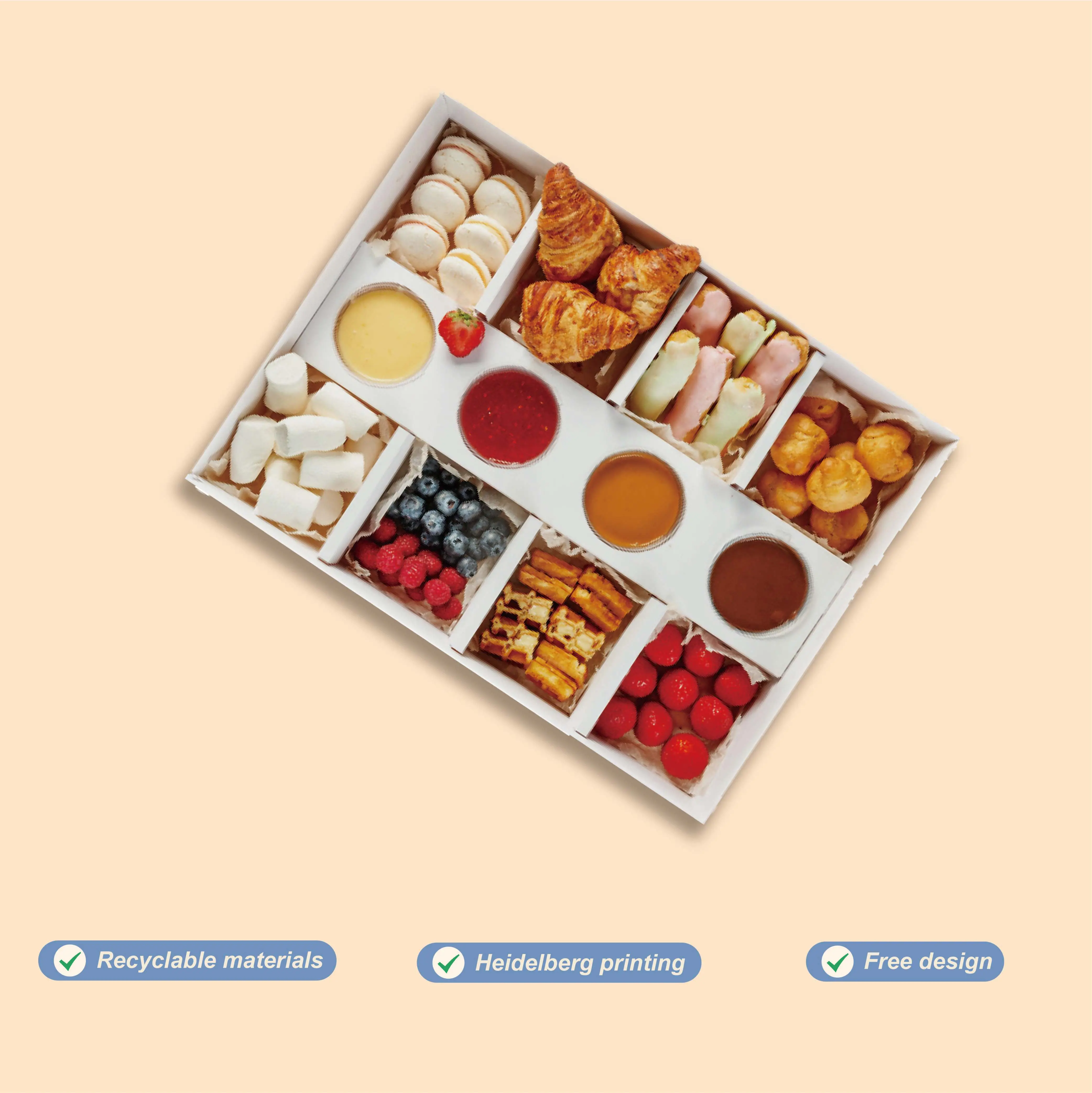 China Suppliers Factory Window Picnic Snack Dessert Box for Afternoon Tea, Cake, and Party Catering