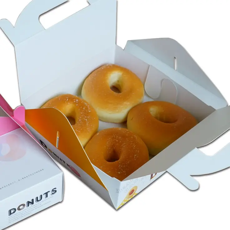 Cheap Easy Set-up Rectangular Cupcake Snack Bakery Cake Packaging Donuts Box for Muffins White Cookie Sweet Boxes With Window Supplier, Pricelist