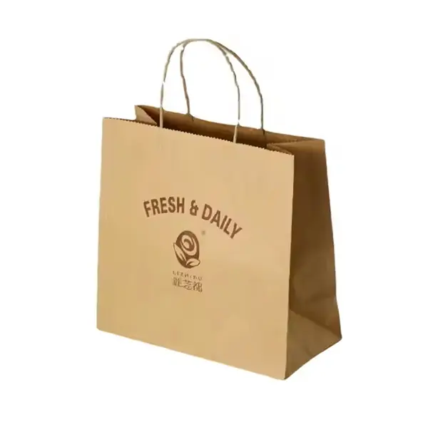 CE Certification Recyclable 250g Kraft Paper Bags with Handle - Custom OEM Design by China Factory Suppliers Manufacturer, Manufacturers