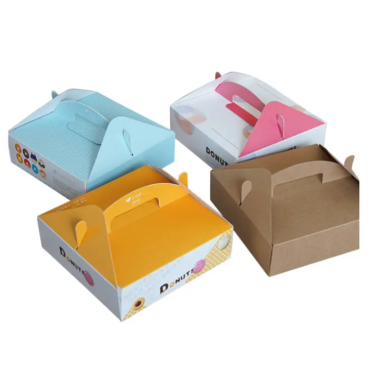 Cheap Easy Set-up Rectangular Cupcake Snack Bakery Cake Packaging Donuts Box for Muffins White Cookie Sweet Boxes With Window Supplier, Pricelist