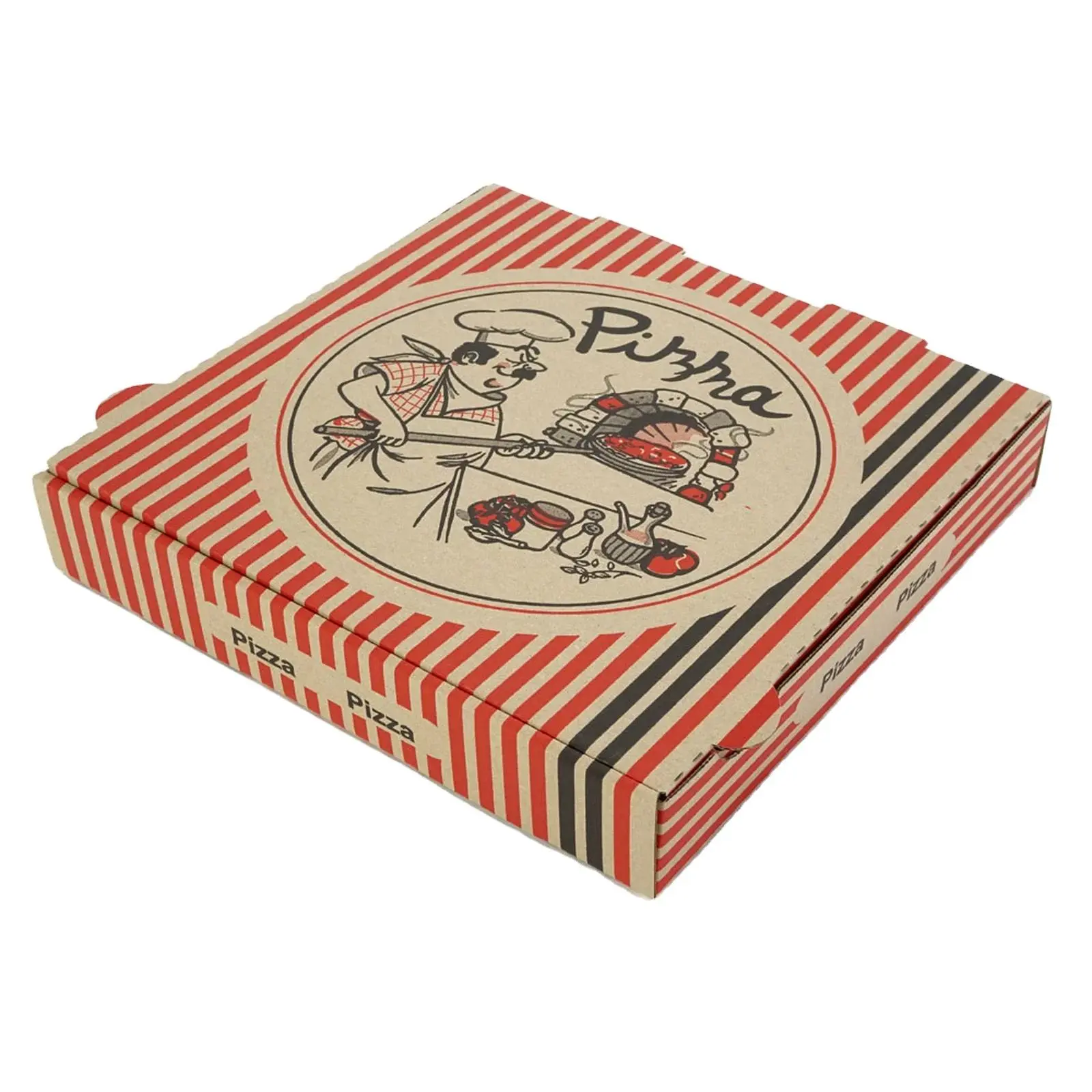 Cheap Factory Direct Recyclable Corrugated Carton Wholesale Custom Printed 16 14 12 10 Inch Pizza Box Packaging with logo Manufacturers, Supplier