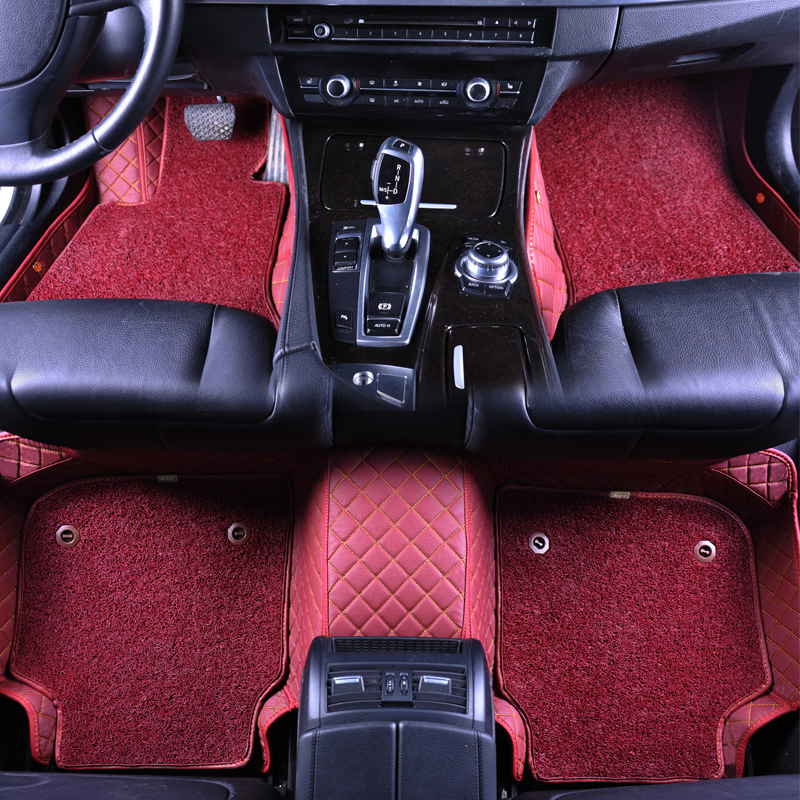 Proveedor de alfombrillas de coche de alta calidad de cuero prensado en caliente, tipo compuesto, producción de fábrica, alfombra de coche de moda