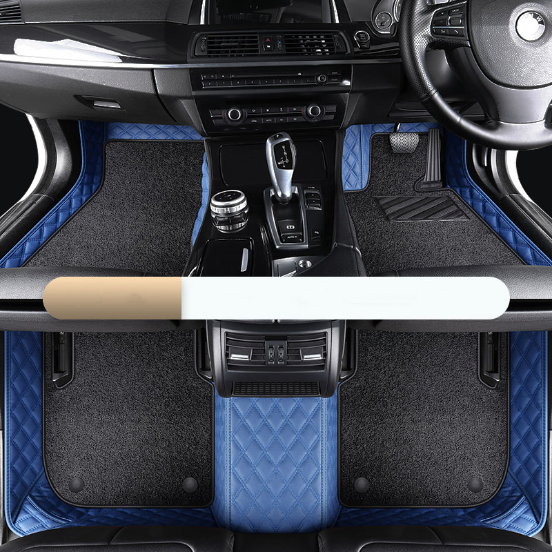 Alfombrilla Interior de Automóvil 7D 5D Alfombrillas de Cuero de Lujo para Coches Alfombrillas de Piso de Doble Capa
