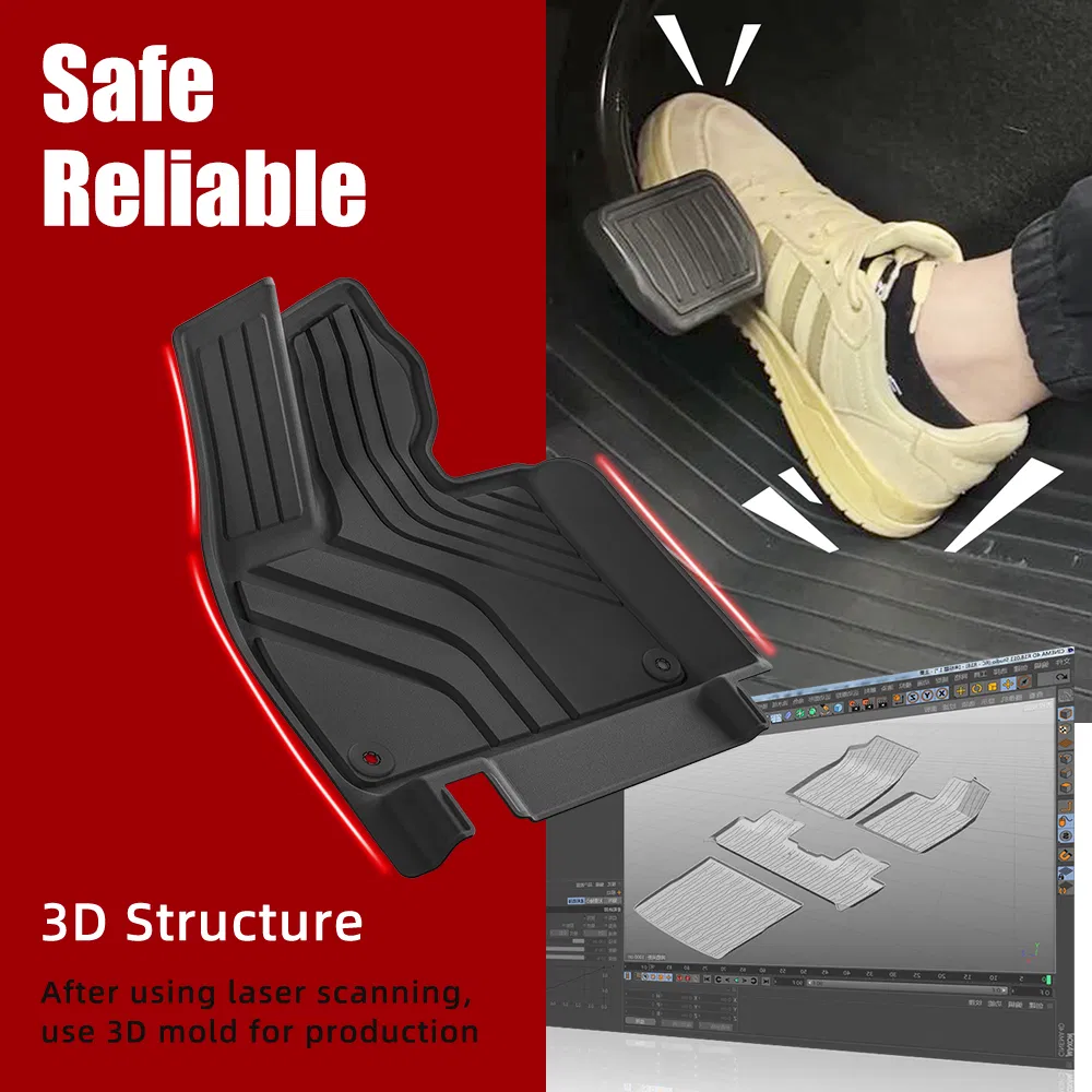 Venta Caliente 3D Alfombrillas de Suelo Impermeables Alfombrillas de Coche Antideslizantes Alfombrilla de Suelo de Coche de Moldeo por Inyección TPE para Lixiang L6 PRO 2024