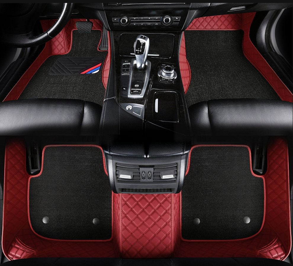 Juego Completo de Alfombrillas de Coche de Cuero Personalizadas para el Frente y la Parte Trasera, Lujo, Impermeables, Antideslizantes, Accesorios para Automóviles