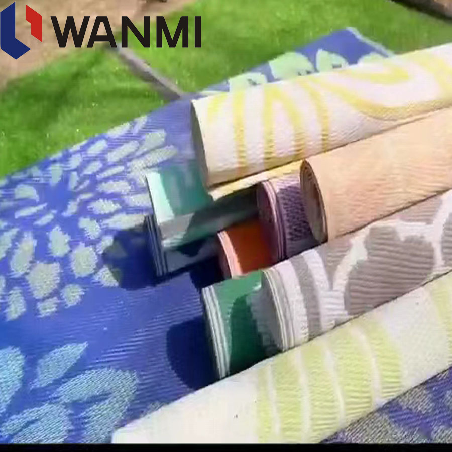 Mats de piso deportivos, de fitness, de yoga, de camping, ligeros, lavables, de plástico PP, tejidos, para todo tipo de clima