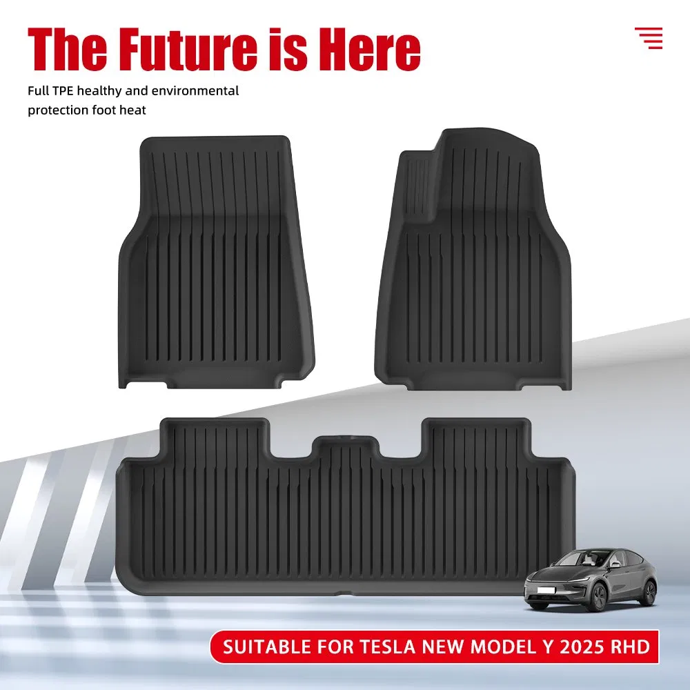 Nuevas Llegadas TPE 3D Alfombrilla de Coche Impermeable Alfombrilla de Suelo para Moldeo por Inyección Tesla Nueva Modelo Y Lanzamiento Serie 2025 Rhd
