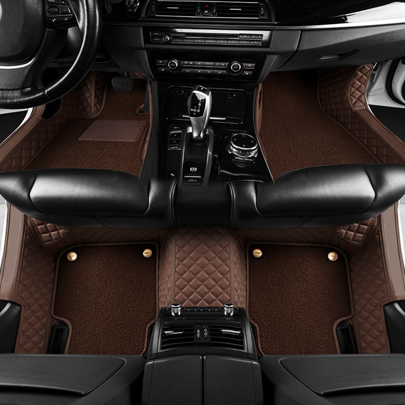 Alfombrilla de lujo de doble capa de material de cuero personalizado 7D juego completo de tapetes para el suelo del automóvil para Hyundai Elantra I30 Sonata