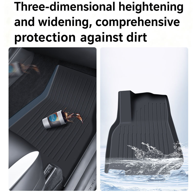6-Piece Alfombrillas para todo clima para Tesla Model Y, juego de revestimiento de TPE y alfombra