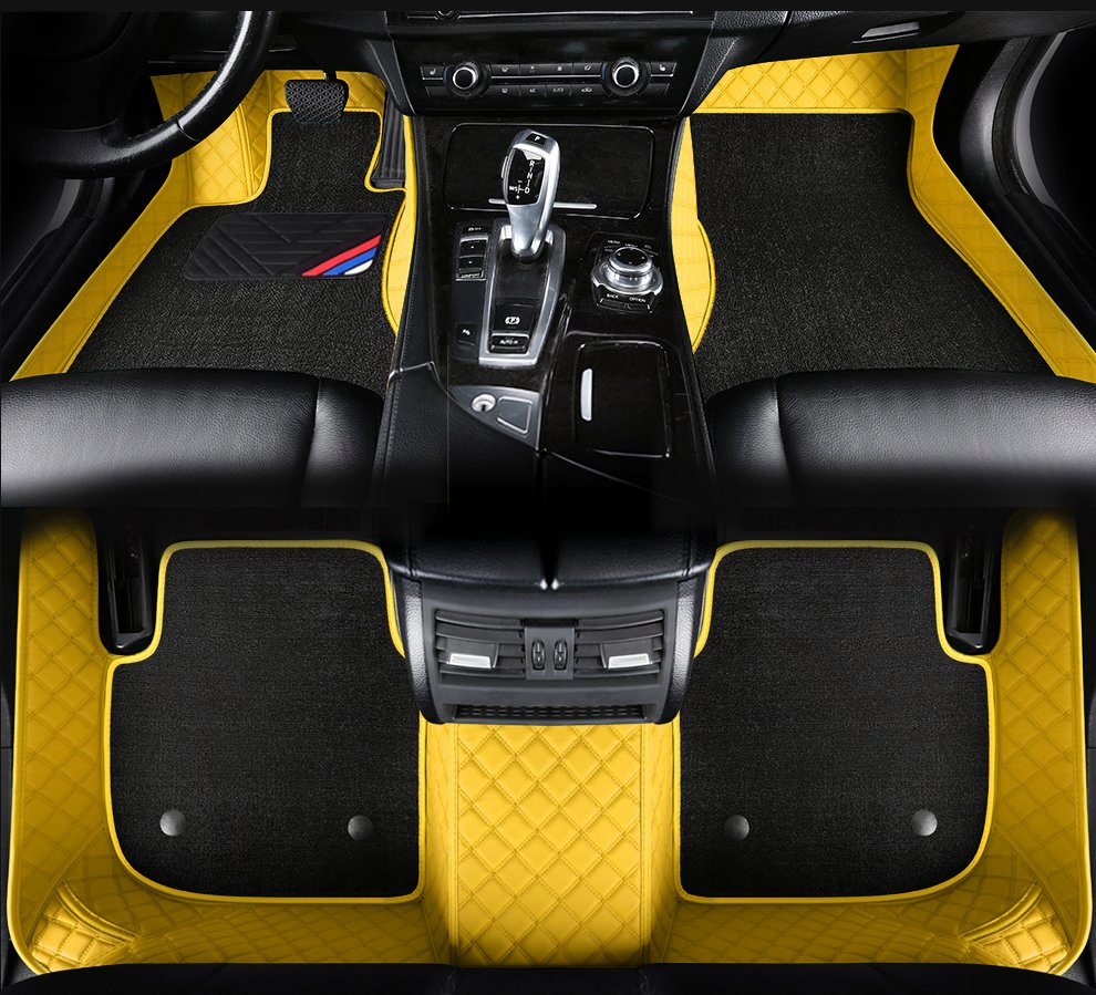 Juego Completo de Alfombrillas de Coche de Cuero Personalizadas para el Frente y la Parte Trasera, Lujo, Impermeables, Antideslizantes, Accesorios para Automóviles