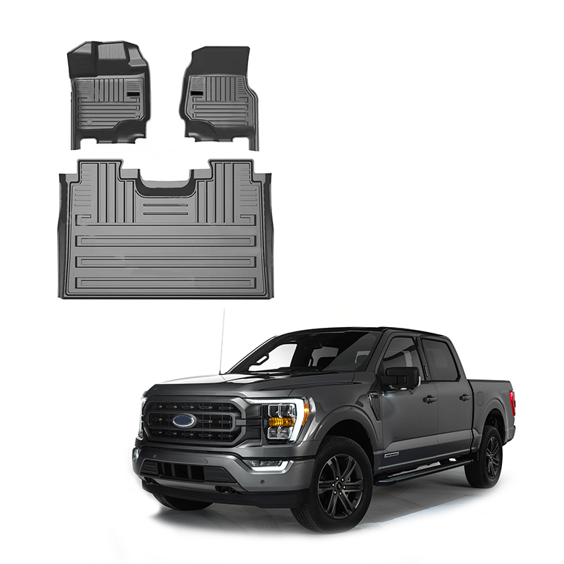 Logo Personalizado 3D TPE Antideslizante Impermeable 4X4 Alfombrilla para Puerta de Coche para Ford F150 F-150 2021