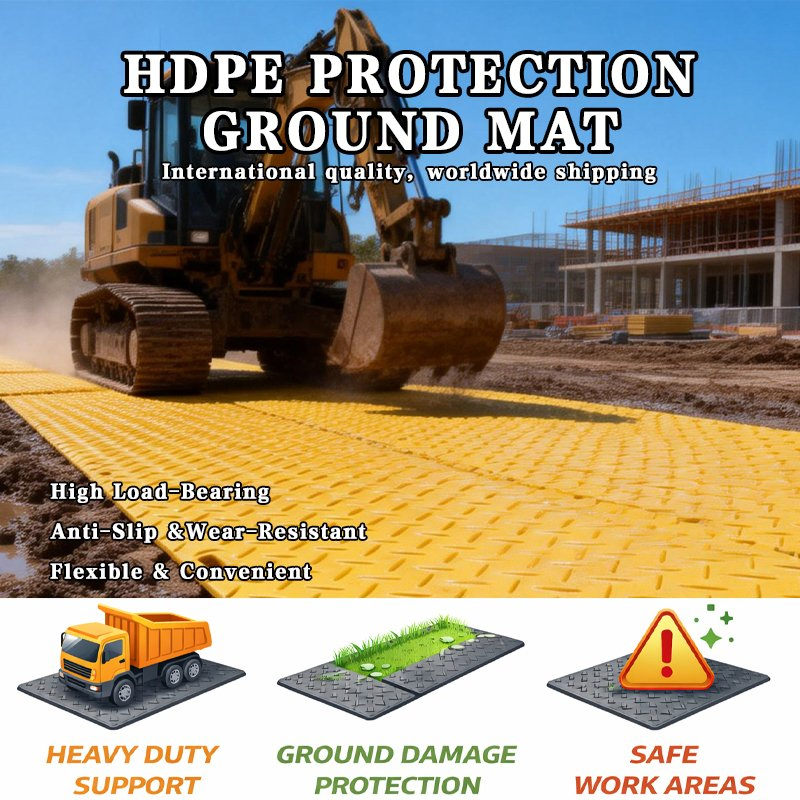 Mats de plástico para plataformas de perforación de petróleo HDPE, mats de suelo pesados, antideslizantes, duraderos, de UHMWPE, para protección del terreno en sitios de construcción de vehículos